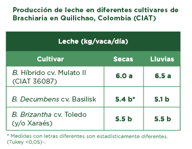 Tabla de producción de leche - Mulato II - Tropical Seeds